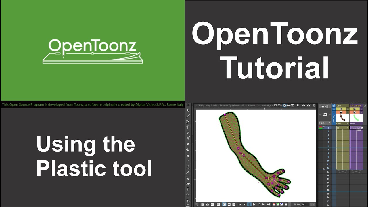 OpenToonz Tutorial - Using the Plastic tool in OpenToonz