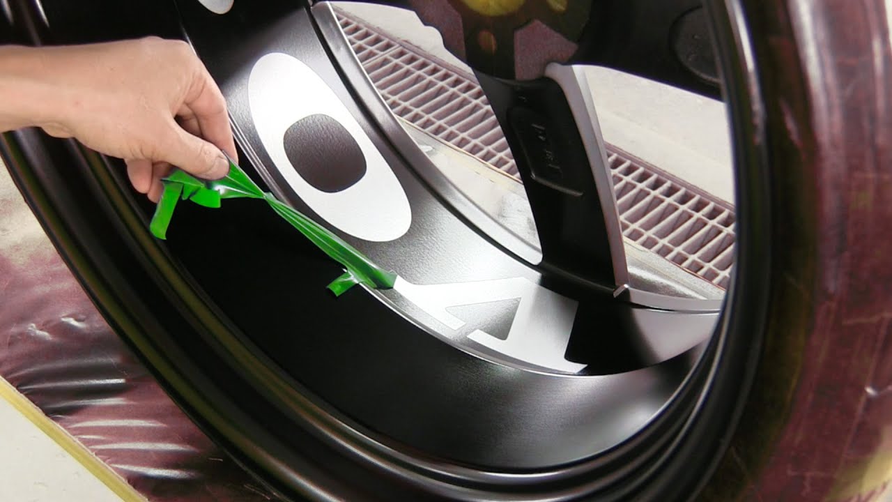 【カスタムペイント・ホイール塗装】How to paint your car wheels / Paint rims Black & Candy Red with Logo