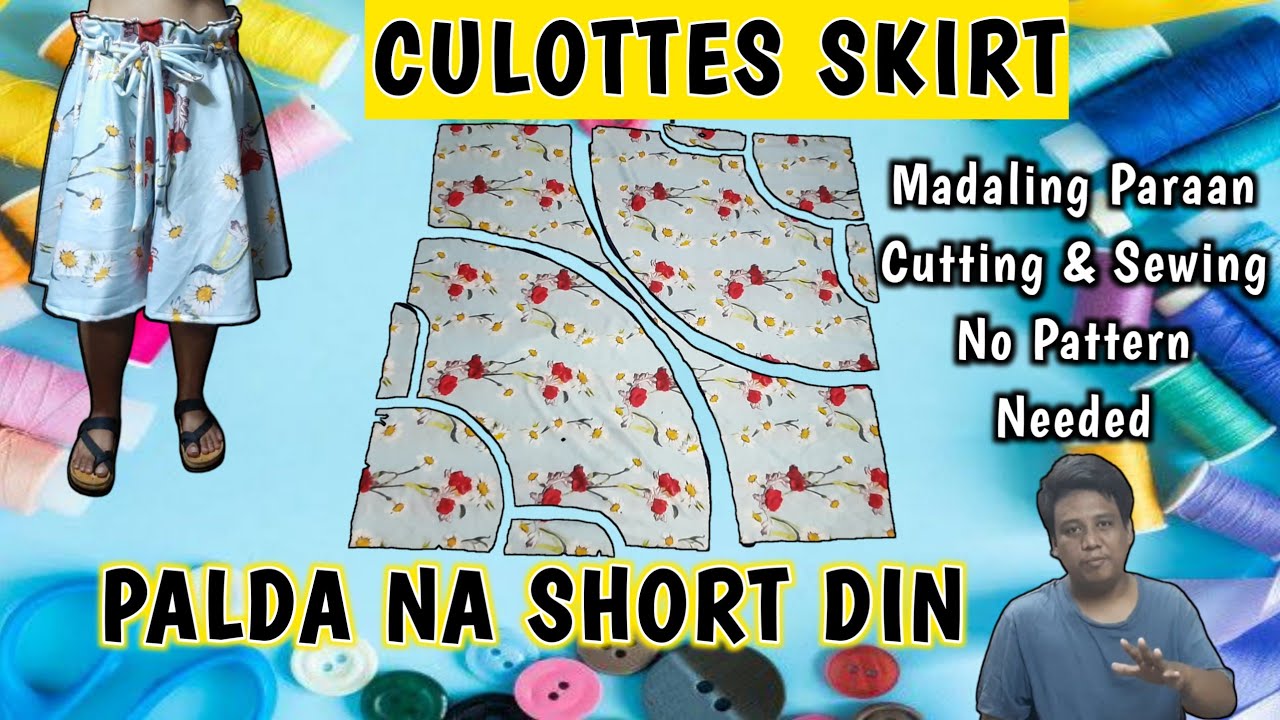 Paano Manahi ng SHORT na PALDA rin?PAANO GUMAWA NG CULOTTES SKIRT?Madaling Paraan ng PAGTABAS & TAHI