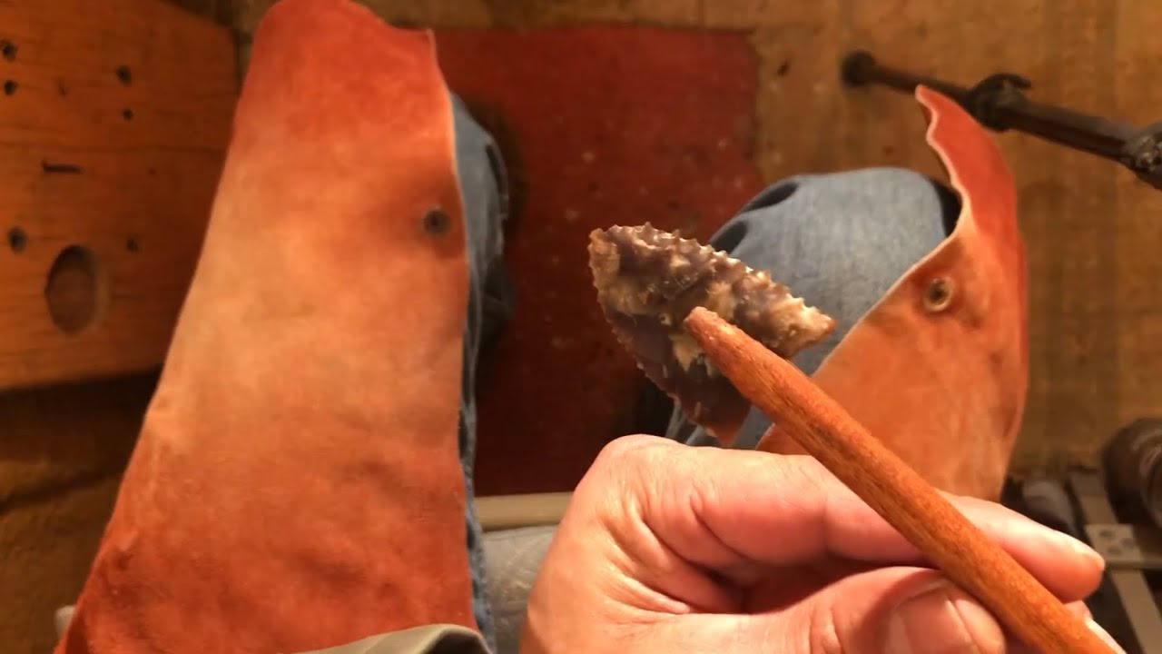 Pressure flaking rock and Clovis making