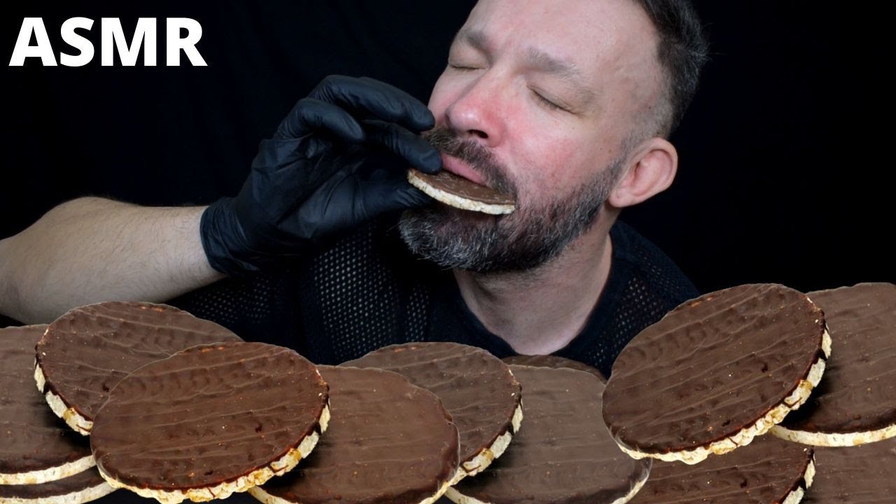 CHOCOLATE RICECAKES ASMR MUKBANG EXTREMELY CRUNCHY AND PLEASURE SOUNDS NO TALKING YANNISASMR.COM