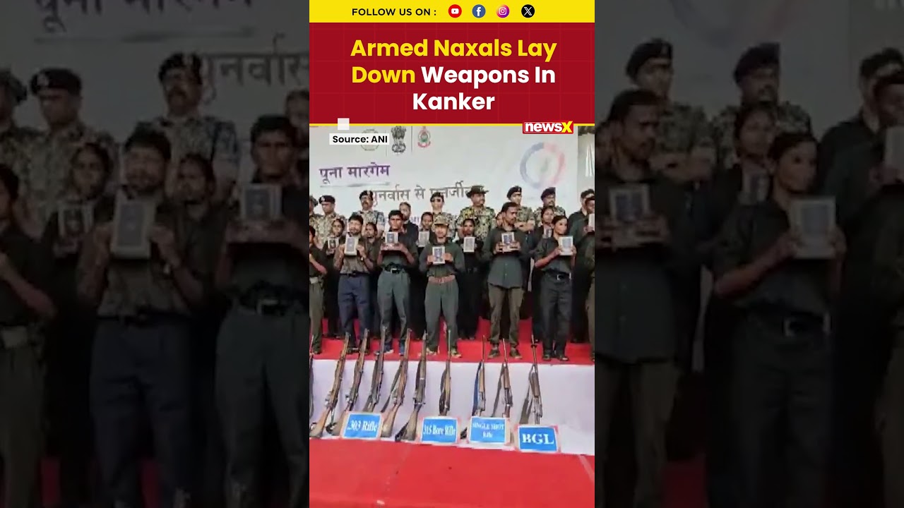 21 Naxals Surrender with Weapons in Chhattisgarh&rsquo;s Kanker