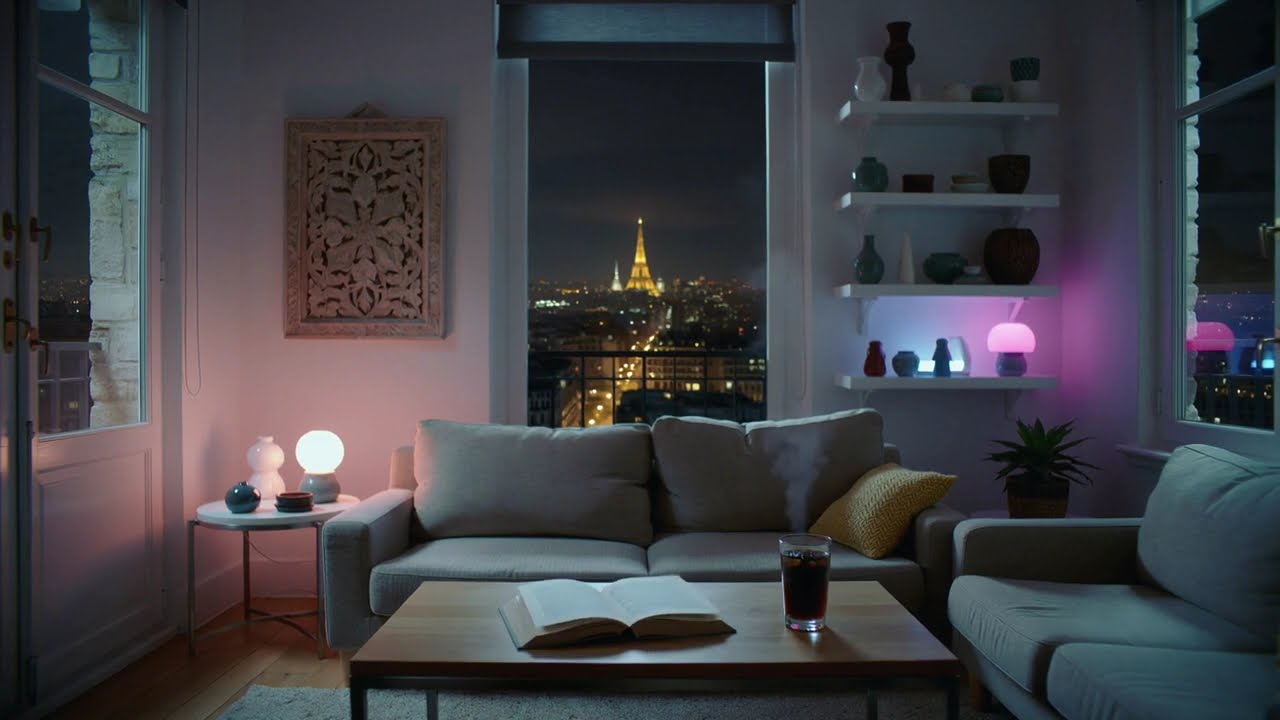 Cozy Paris Evening ✨ Eiffel Tower View & Warm Apartment with Southeast Asian Ambience