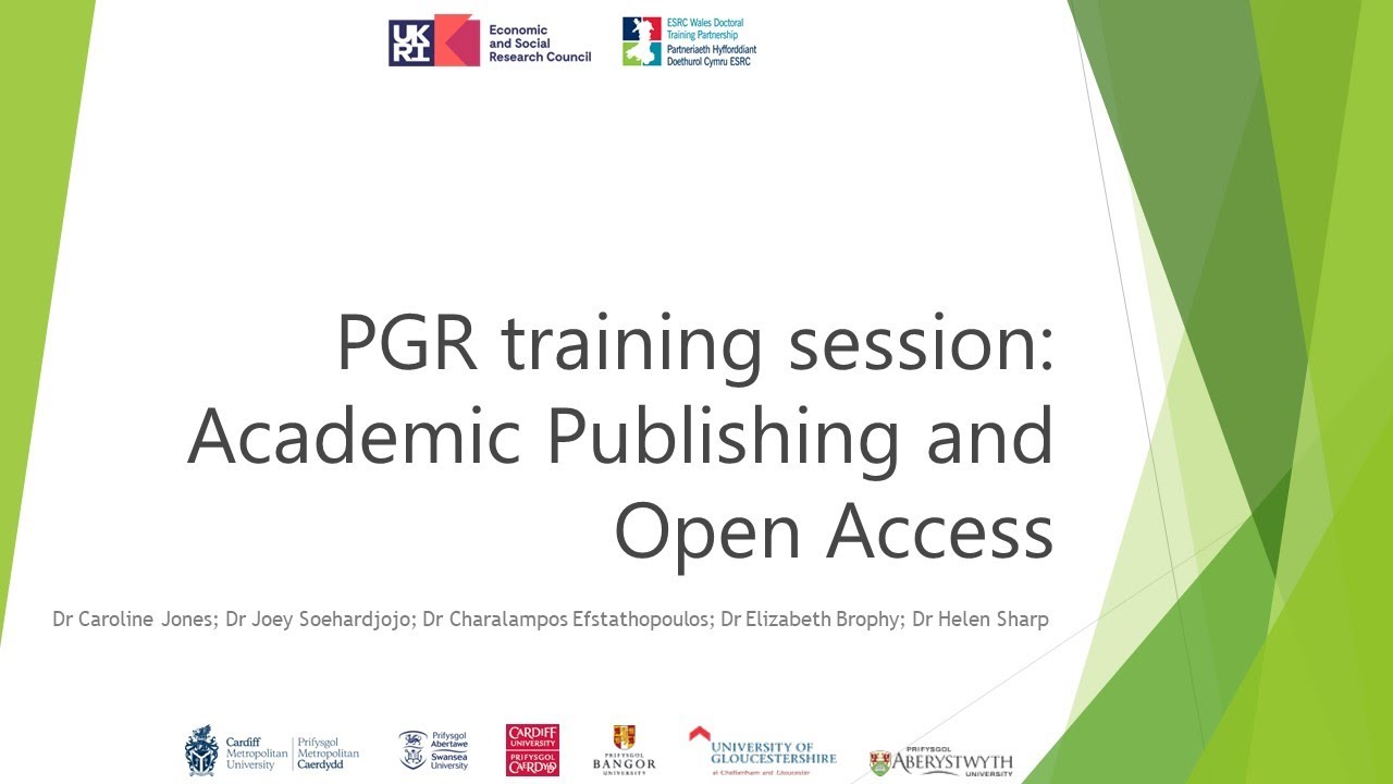 PGR training session  Academic Publishing and Open Access