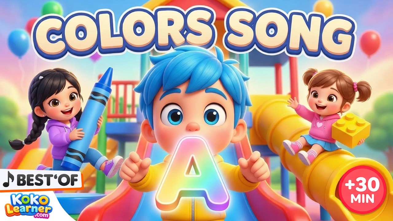Learn Colors for Kids 🌈 Fun Rainbow Color Song | Koko Learner (30 Minutes)