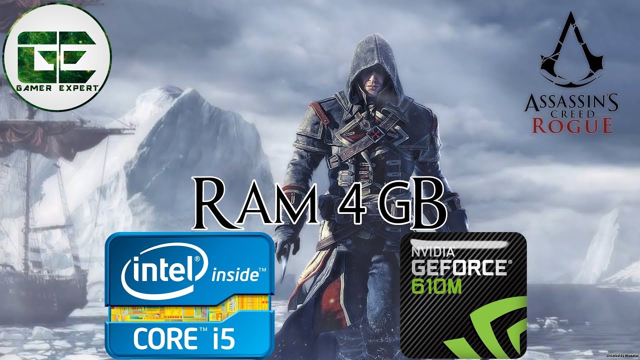 Assassin's Creed Rogue Gameplay di Core i5 3210M | 4 GB RAM | GeForce 610M