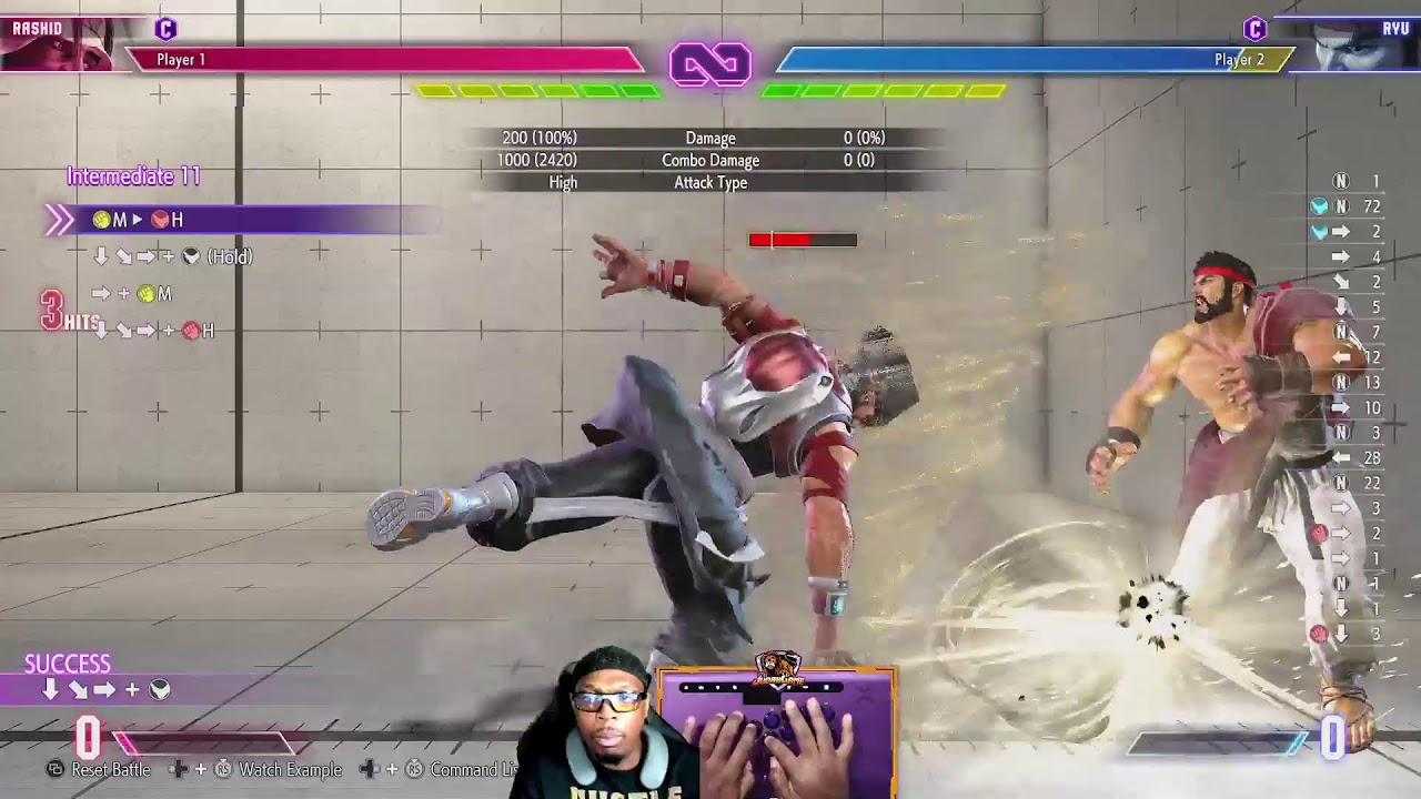 Street Fighter: Platinum Rank Rashid with Victrix Hitbox Leverless Controller