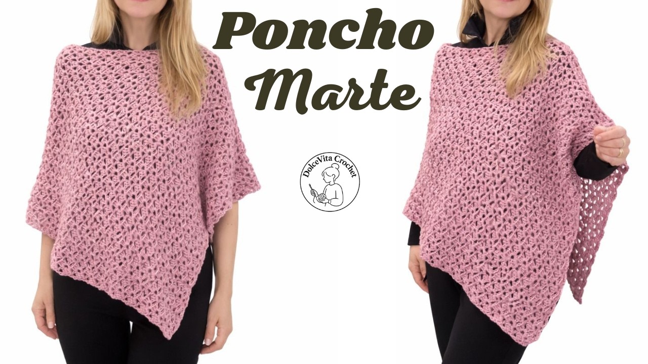 Poncho Marte 🌙 | Elegante, Facile e Lavorato in Unico Pannello