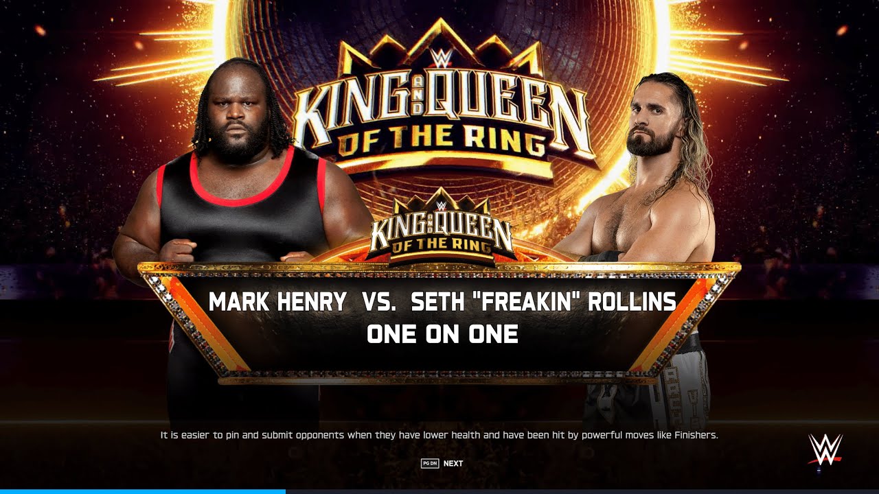 Mark Henry vs Seth Rollins ( No Holes Barred Match )