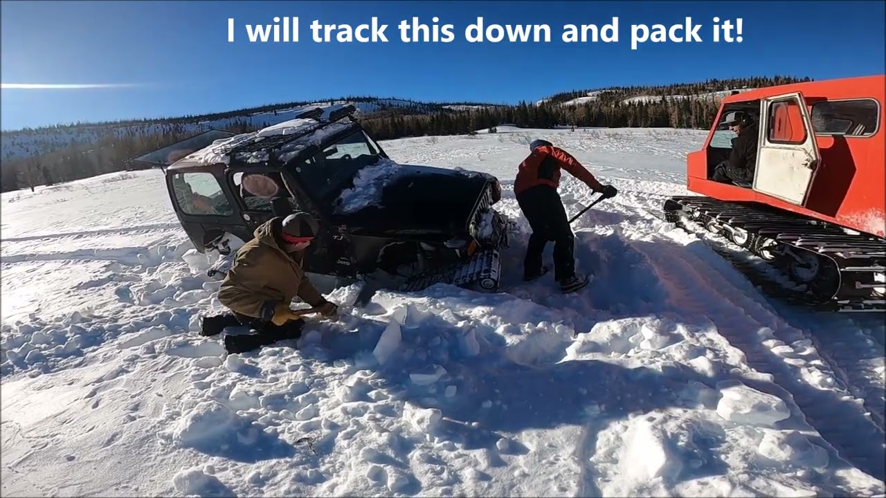 Tracked Jeep Stuck in the Snow at over 10,000 Feet! Conditions are bad it's cold and windy!