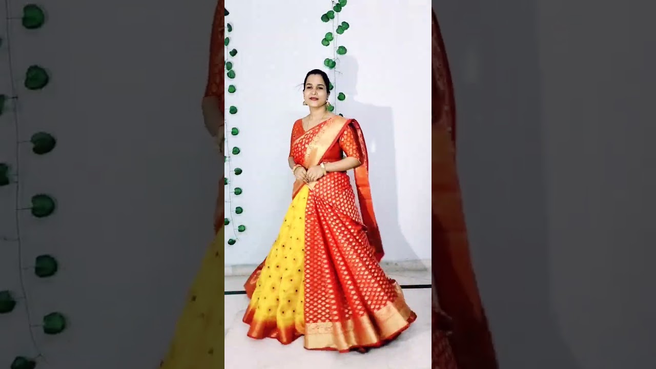cancan saree drape | Full video link in the description box  #shorts #short #youtubeshorts #manike