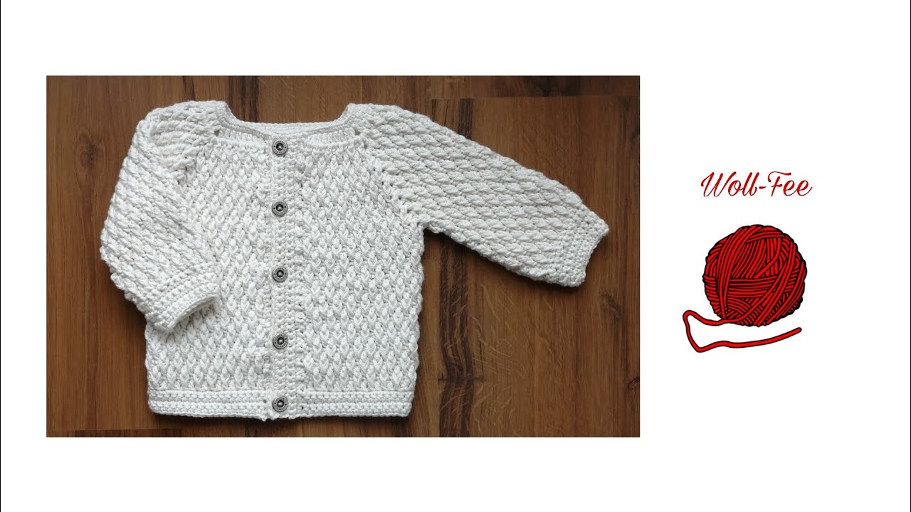 Babyjacke häkeln Gr 62/68, Schritt für Schritt Anleitung, siehe auch Beschreibung für andere Größen