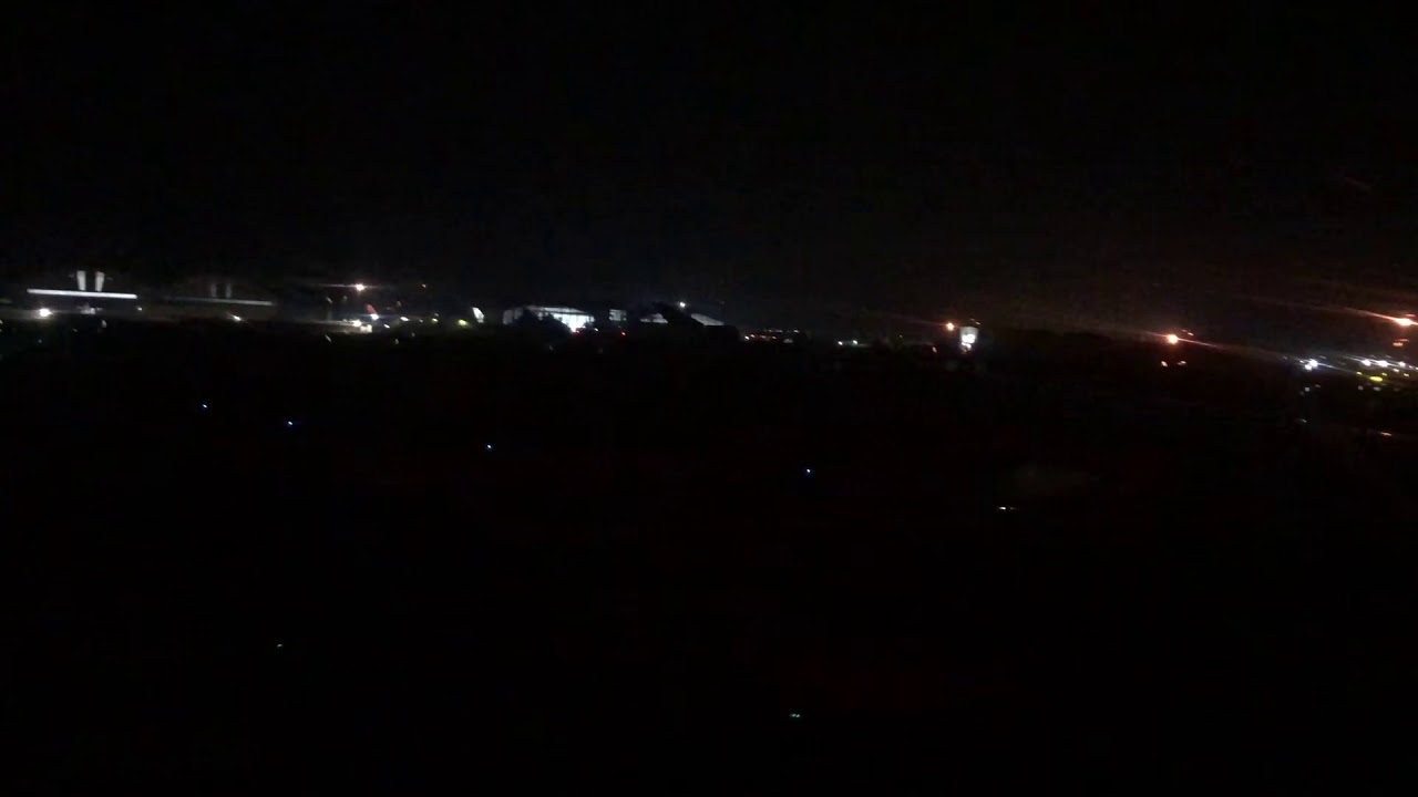 Lufthansa Airbus A321 night time takeoff from AMM Amman Jordan to Frankfurt