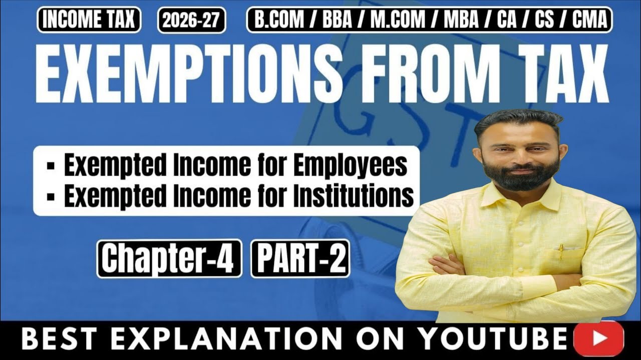 Exemptions From Tax | For All Assessees | For Employees | For Institutions | Chapter-4 | Part-2 
