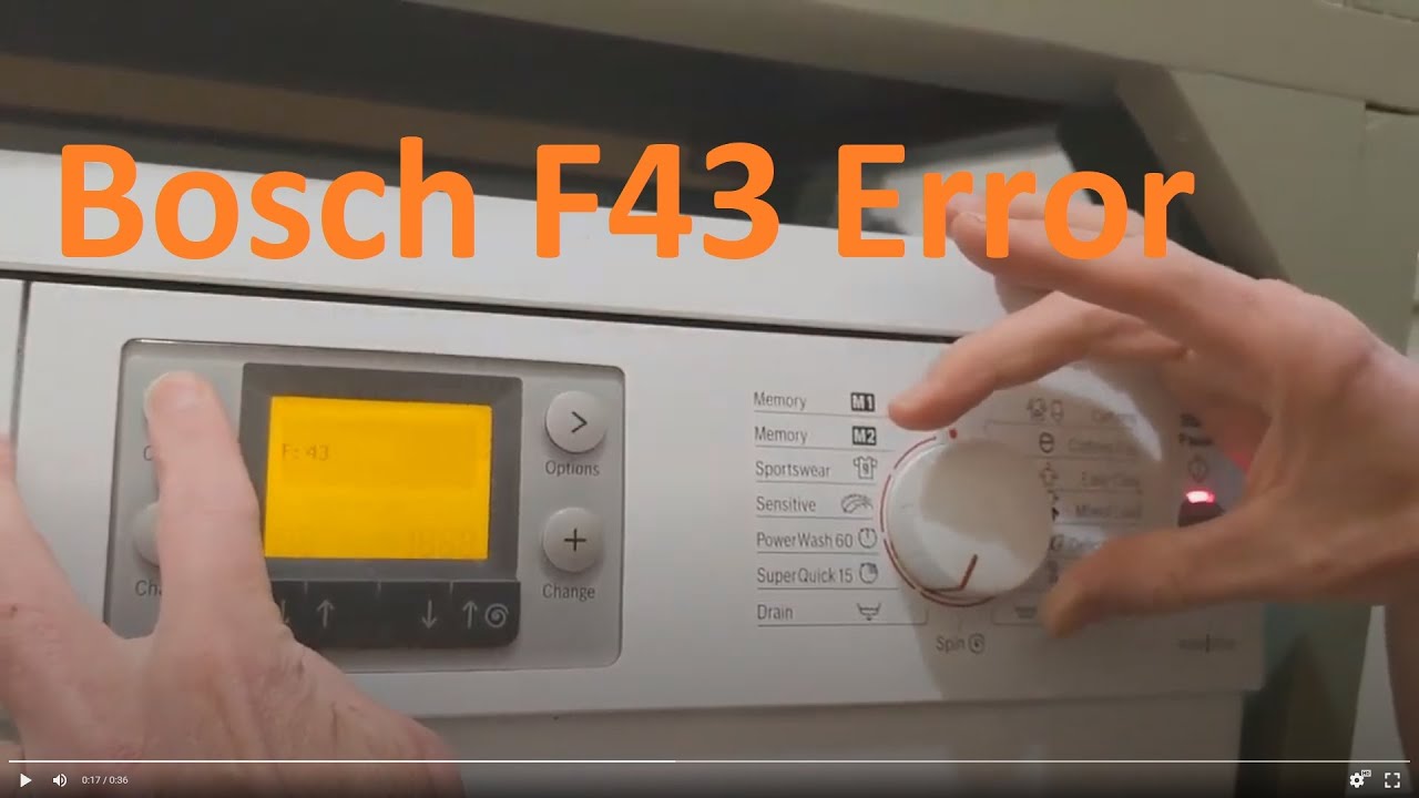Bosch F43 error replace motor brushes