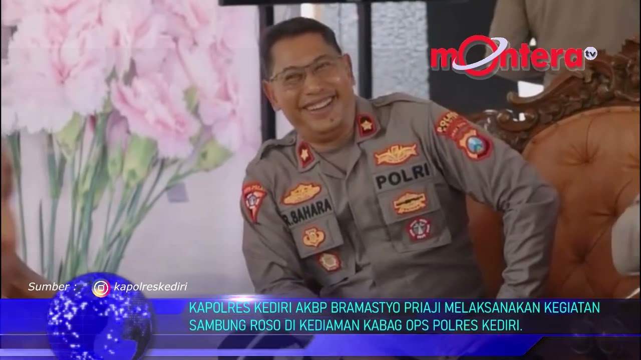 KAPOLRES KEDIRI AKBP BRAMASTYO PRIAJI MELAKSANAKAN KEGIATAN SAMBUNG ROSO DI KEDIAMAN KABAG OPS POLRE