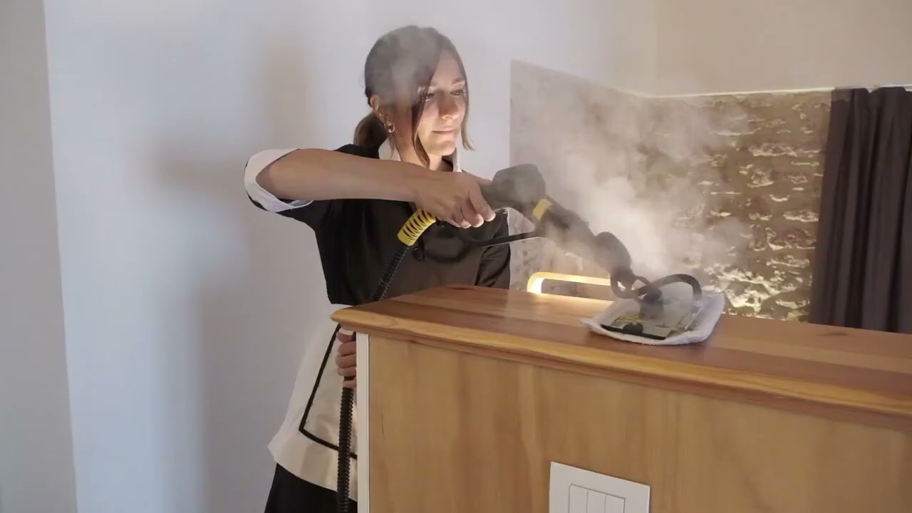 Cleaning and Sanitising Accommodation High-Touch Surfaces with Tecnovap Steam Cleaner
