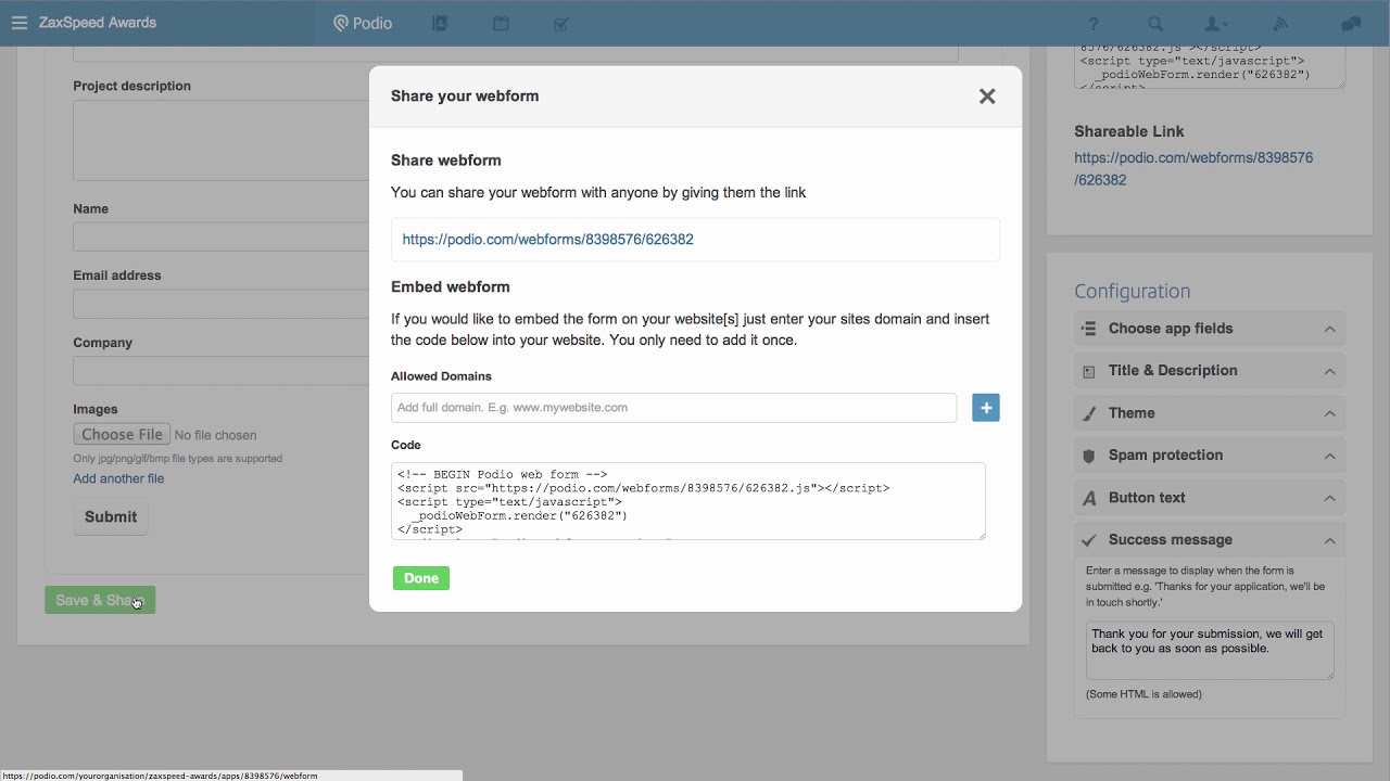 Create simple web forms in minutes with Podio