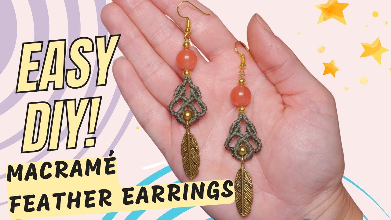 Make Stunning Boho Feather Earrings (Easy Micro Macrame Tutorial!)
