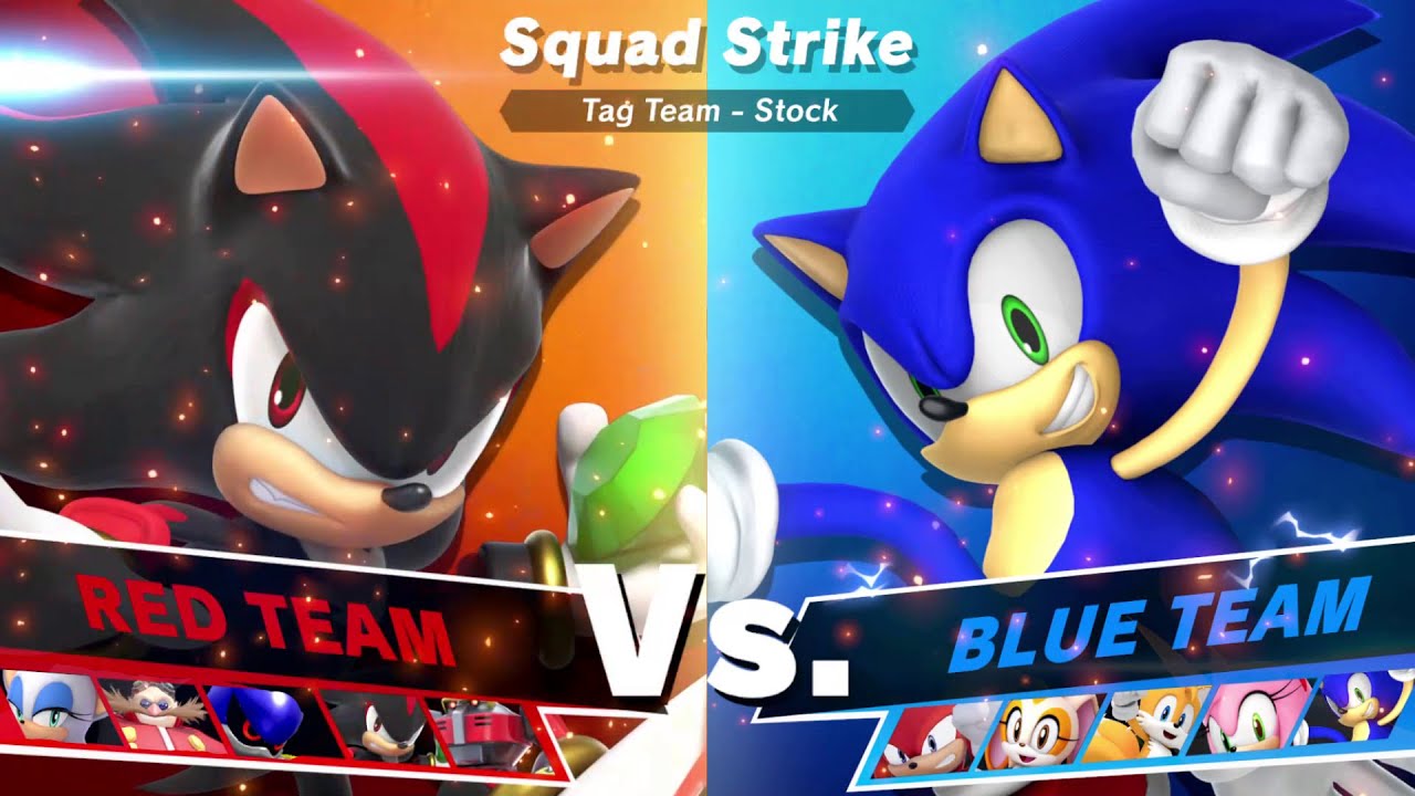 Team Sonic vs Team Shadow Squad Strike SSBU Mods Quickie [Blocked-Rematch]