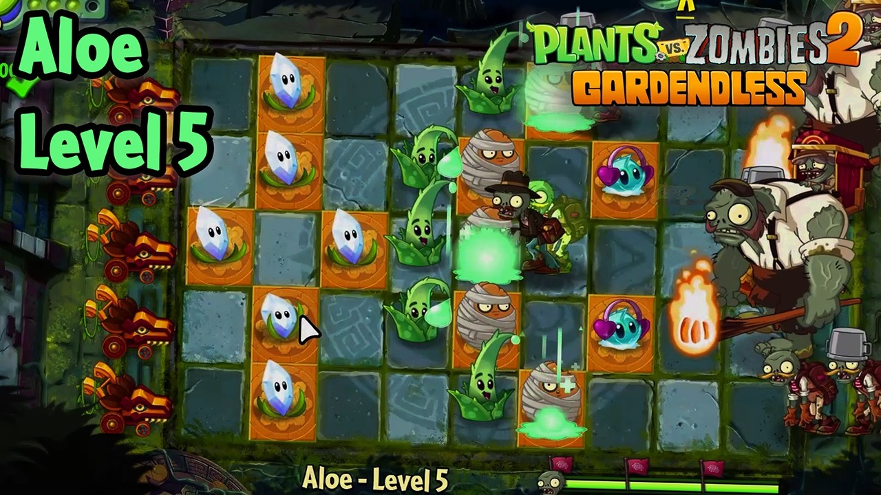 Aloe - Level 5 (FINAL) [PC] (Hardest difficulty) | Plants vs Zombies 2 Gardendless