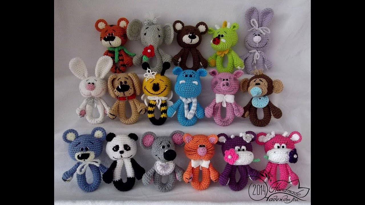 Вязаные игрушки-погремушки. Сrochet toy rattle for newborns