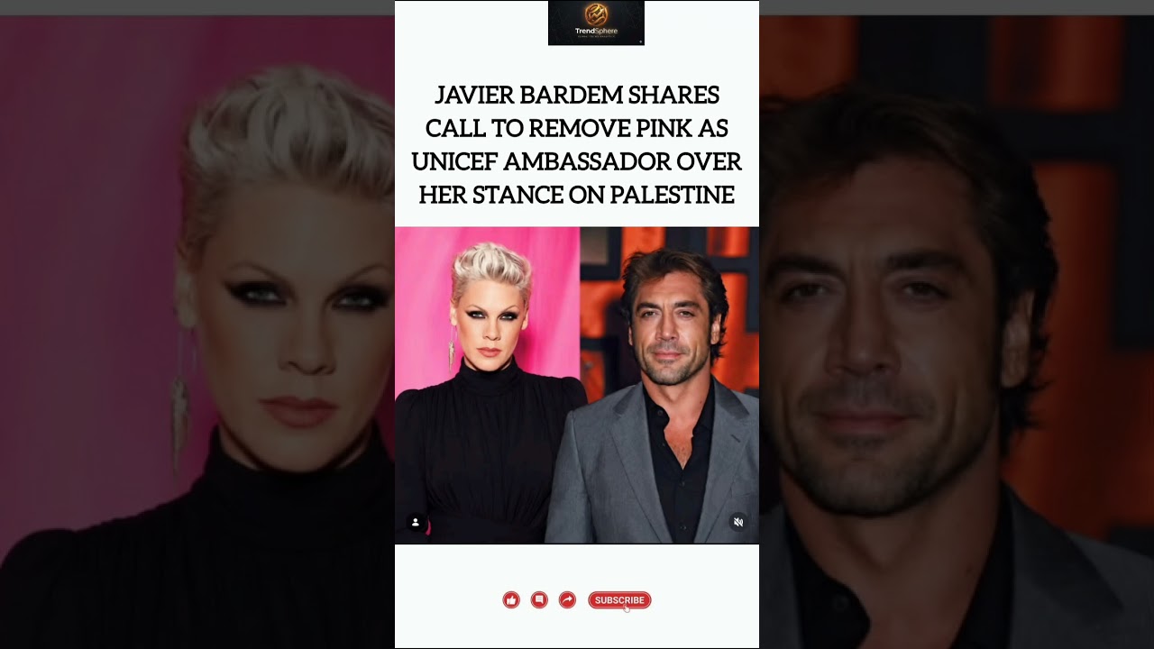 When high-profile advocacy sparks global debate. 🤔💭 #JavierBardem #Pink #UNICEF #shorts #america