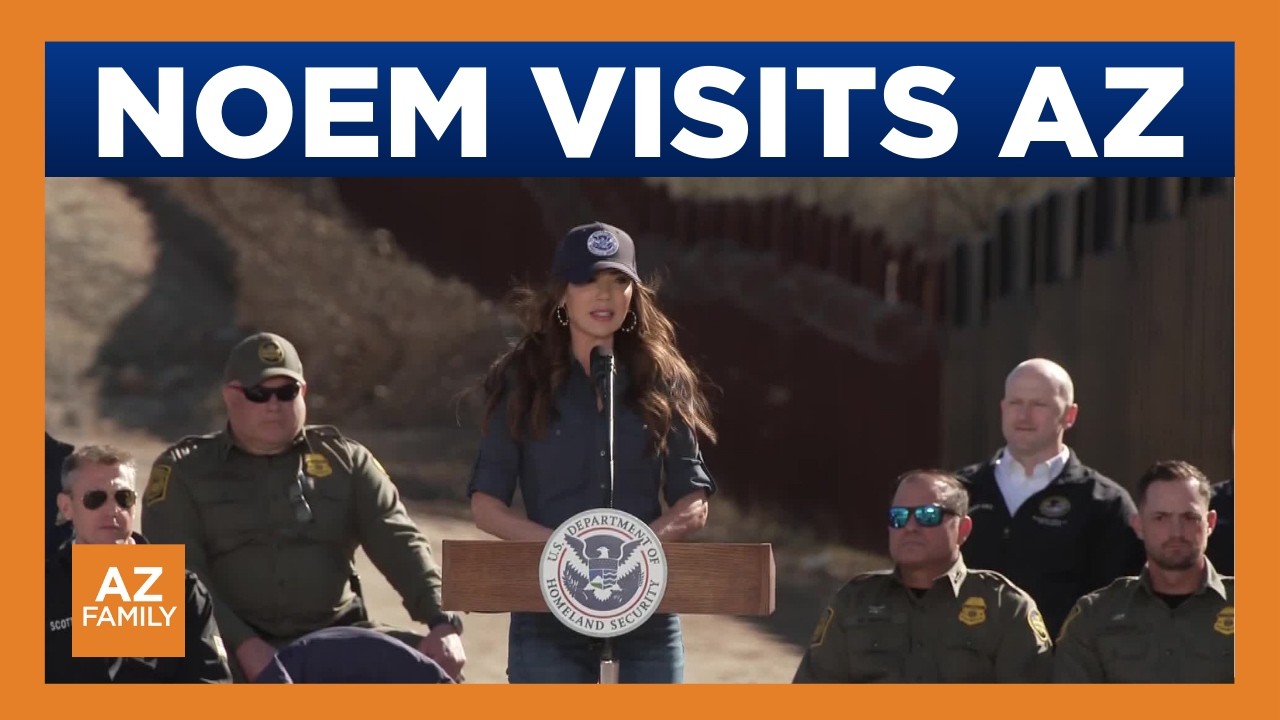 DHS Secretary Kristi Noem gives speech at southern Arizona border
