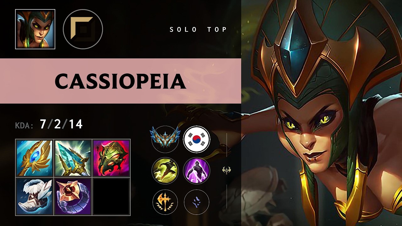 Cassiopeia Top vs Ambessa (UP Hena) - KR Challenger Patch 26.12