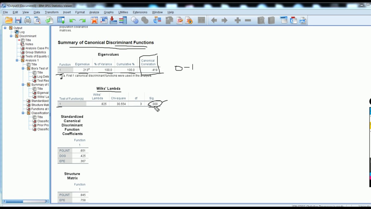 discriminant analysis using SPSS video 1