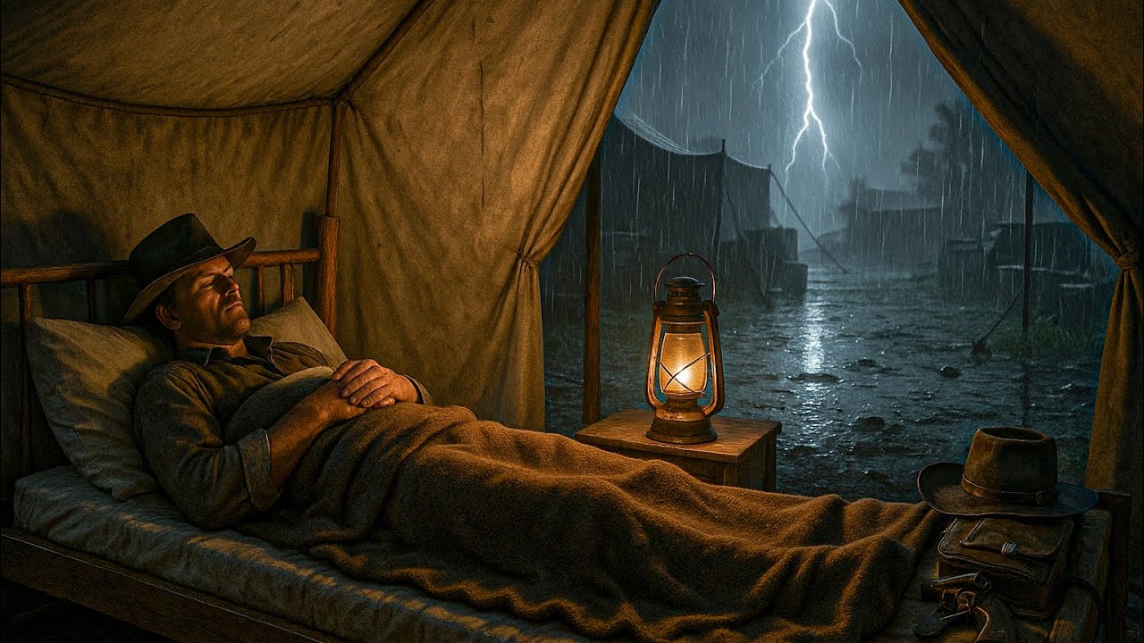 Arthur Sleeping Peacefully Alone Camping in a Tent During Heavy Thunderstorms|RDR2 ASMR 