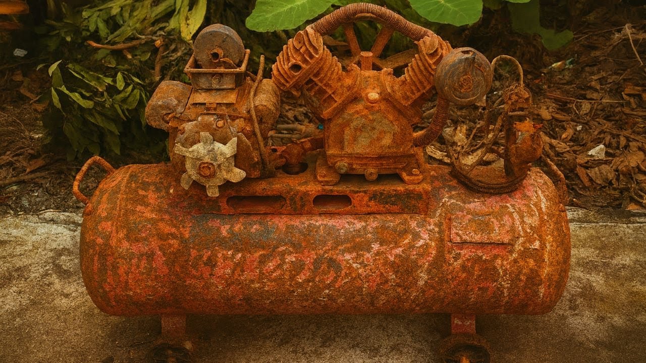 Insane Restoration of a Rusty Vintage Air Compressor Found in a Scrap Yard