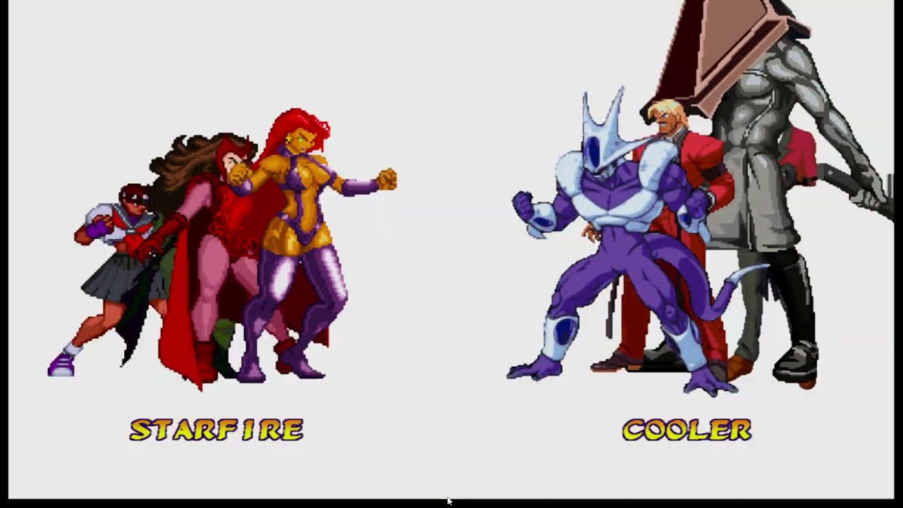 [4K] MUGEN: ETB – Starfire, Scarlet W, Shin Lilith, D Sakura vs Cooler, Rugal, Pyramid Head, Slayer