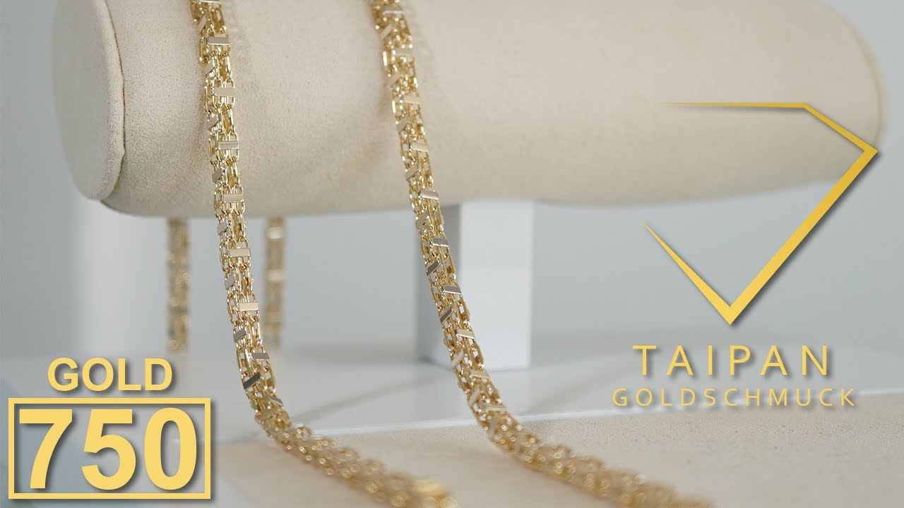 Taipan 18K 750 Gold K&auml;figkette 70,5cm 4,4mm