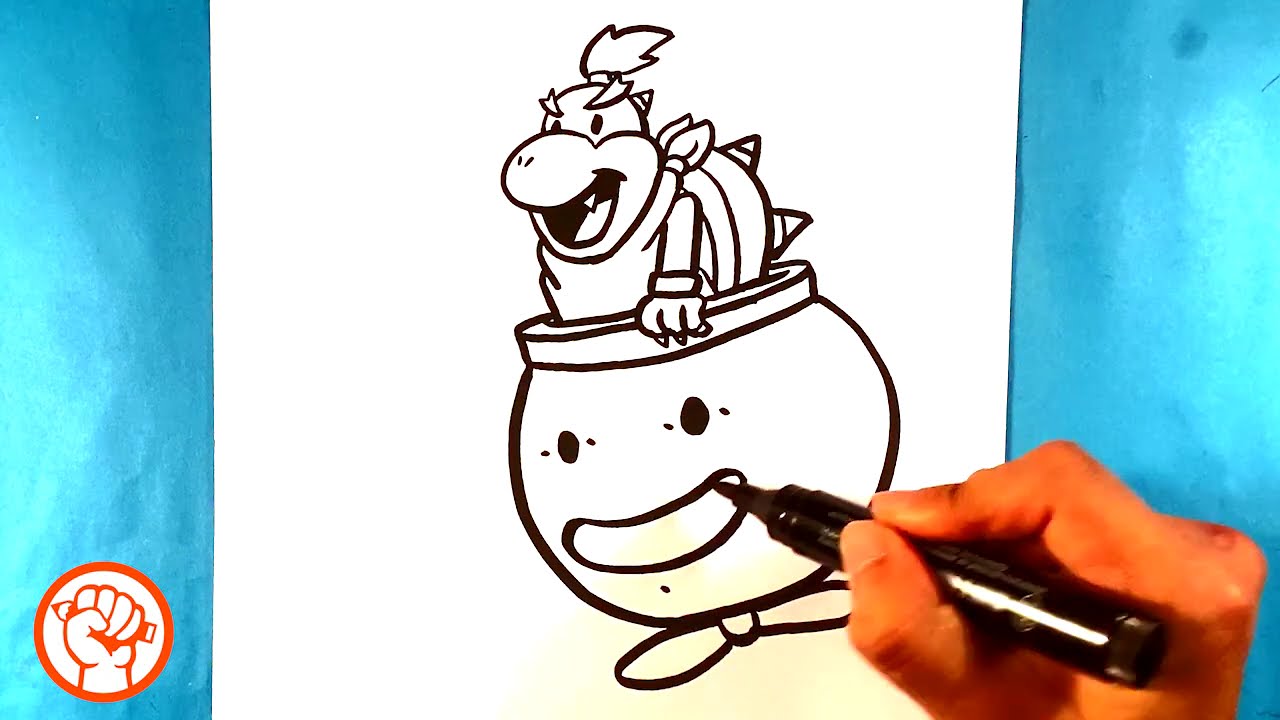 How to Draw Bowser Jr - Mario Brothers - Easy Pictures to Draw