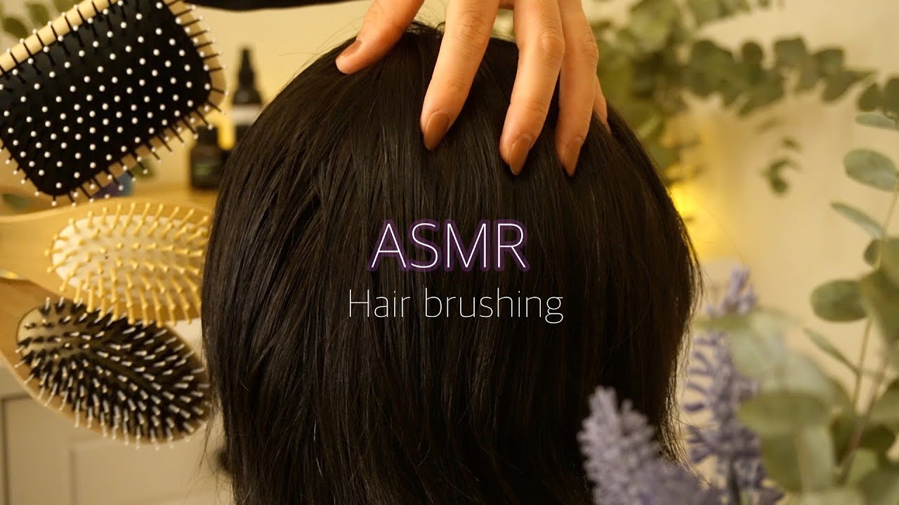 [ASMR] Gently Hair Brushing with three different natural wooden brushes | No Talking