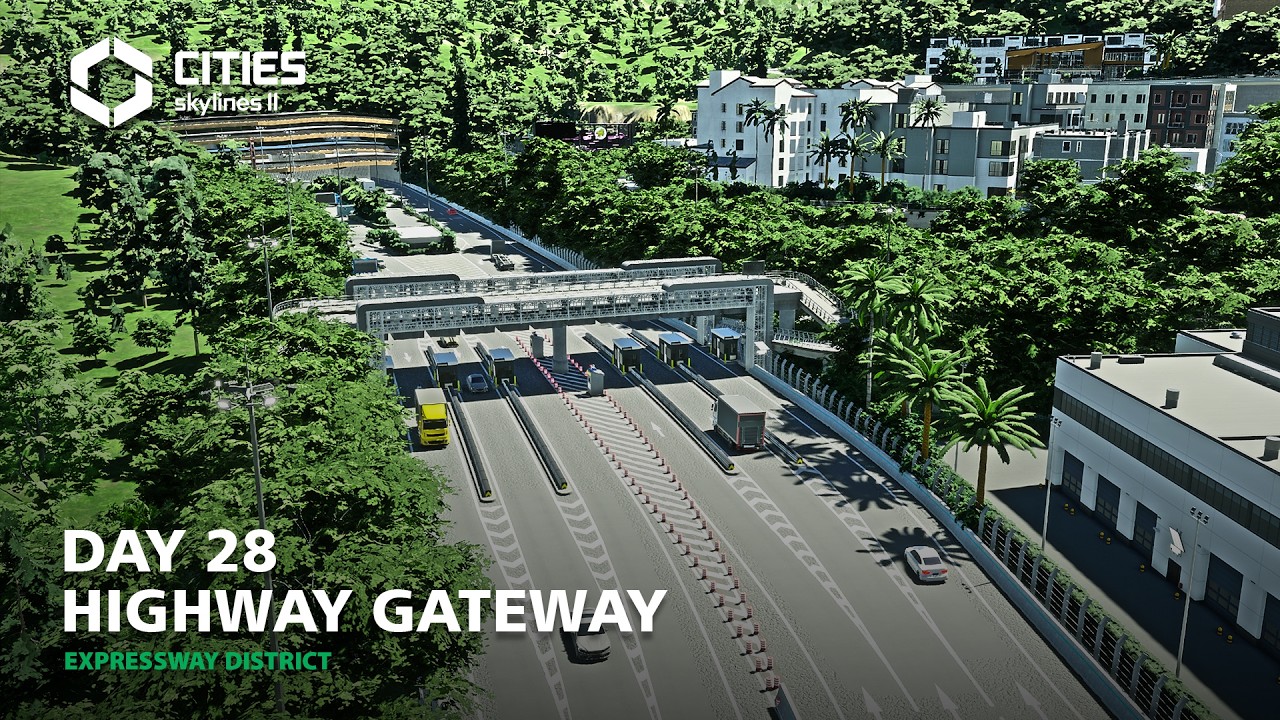 Building a Modern Toll Plaza & Highway Gateway: Seaside City | Cities Skylines 2