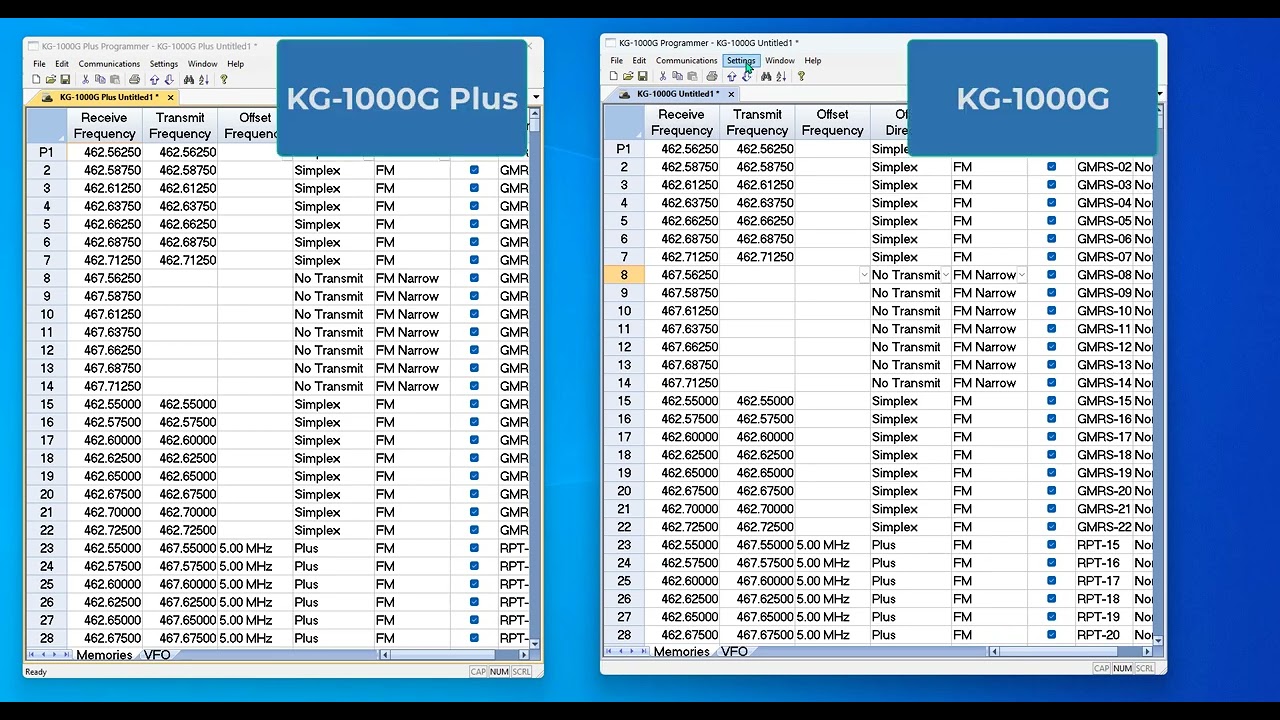 Comparing the Wouxun KG-1000G and KG-1000G Plus radio programmers
