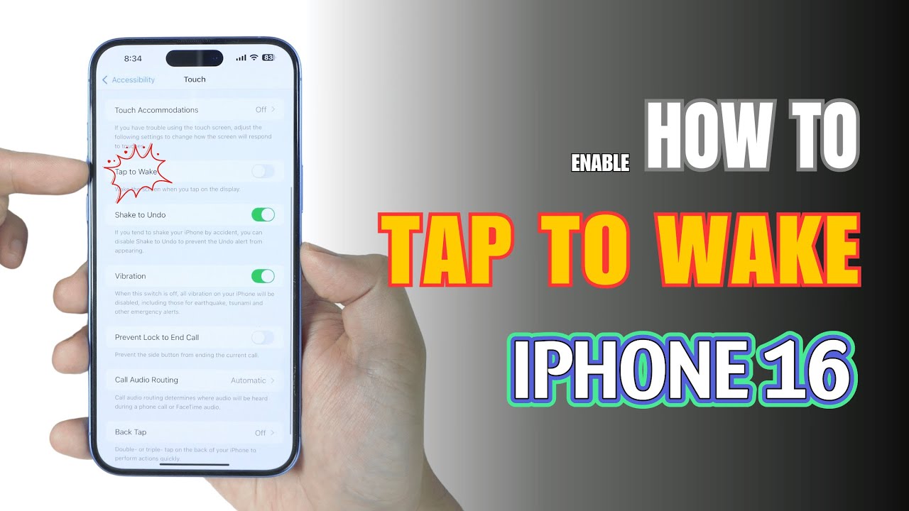 How to Double tap to wake up iPhone 16