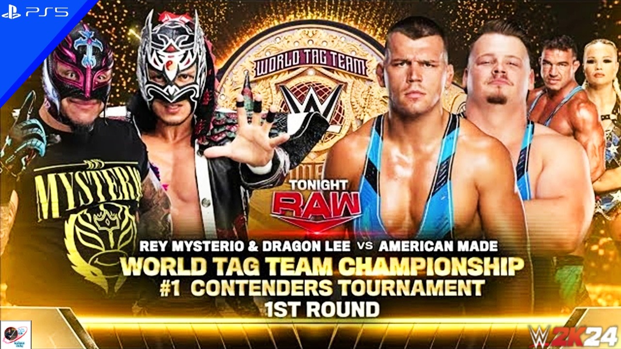 WWE 2K24 (PS5) - REY MYSTERIO & DRAGON LEE vs. AMERICAN MADE | RAW, OCT. 21, 2024 [4K 60FPS]