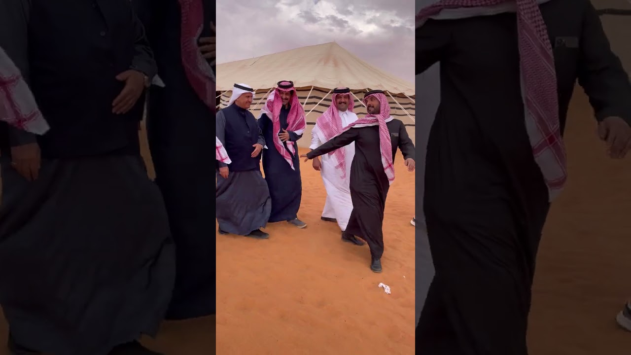 مخيم الشيخ نغيمش بن فهد بن قروش في روضة الصمان وعرض منقية القنازع الحاصله على المركز الاول