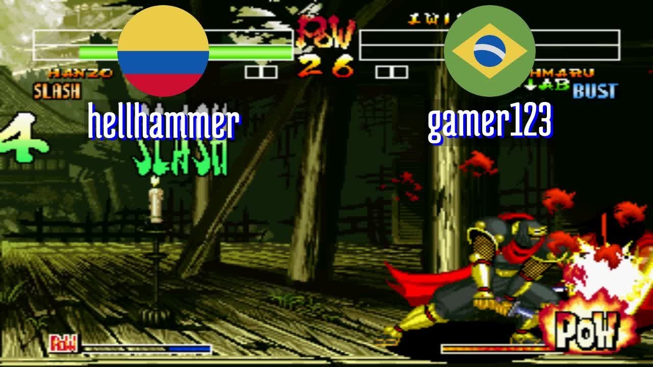 FT5 @samsho4: hellhammer (CO) vs gamer123 (BR) [Samurai Shodown IV Fightcade] Sep 6