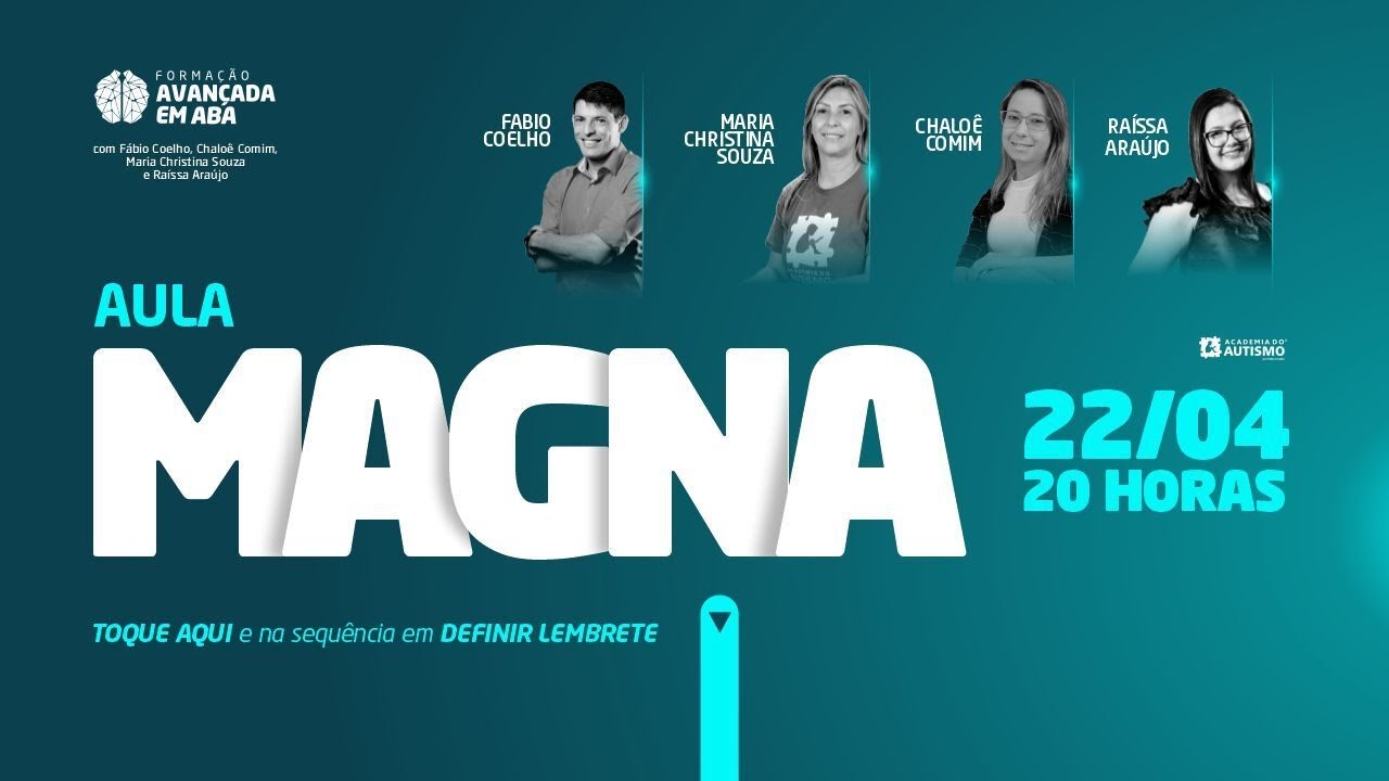 Aula Magna - Formação Avançada em ABA 2024 - 22/04 às 20h