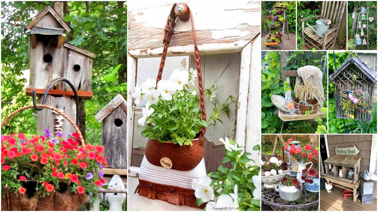 110 Rustic Garden Accents! Primitive Garden Decor Ideas