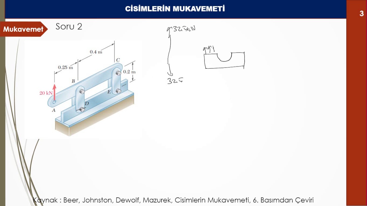 Mukavemet 1 Gerilme Soru Çözümü 2