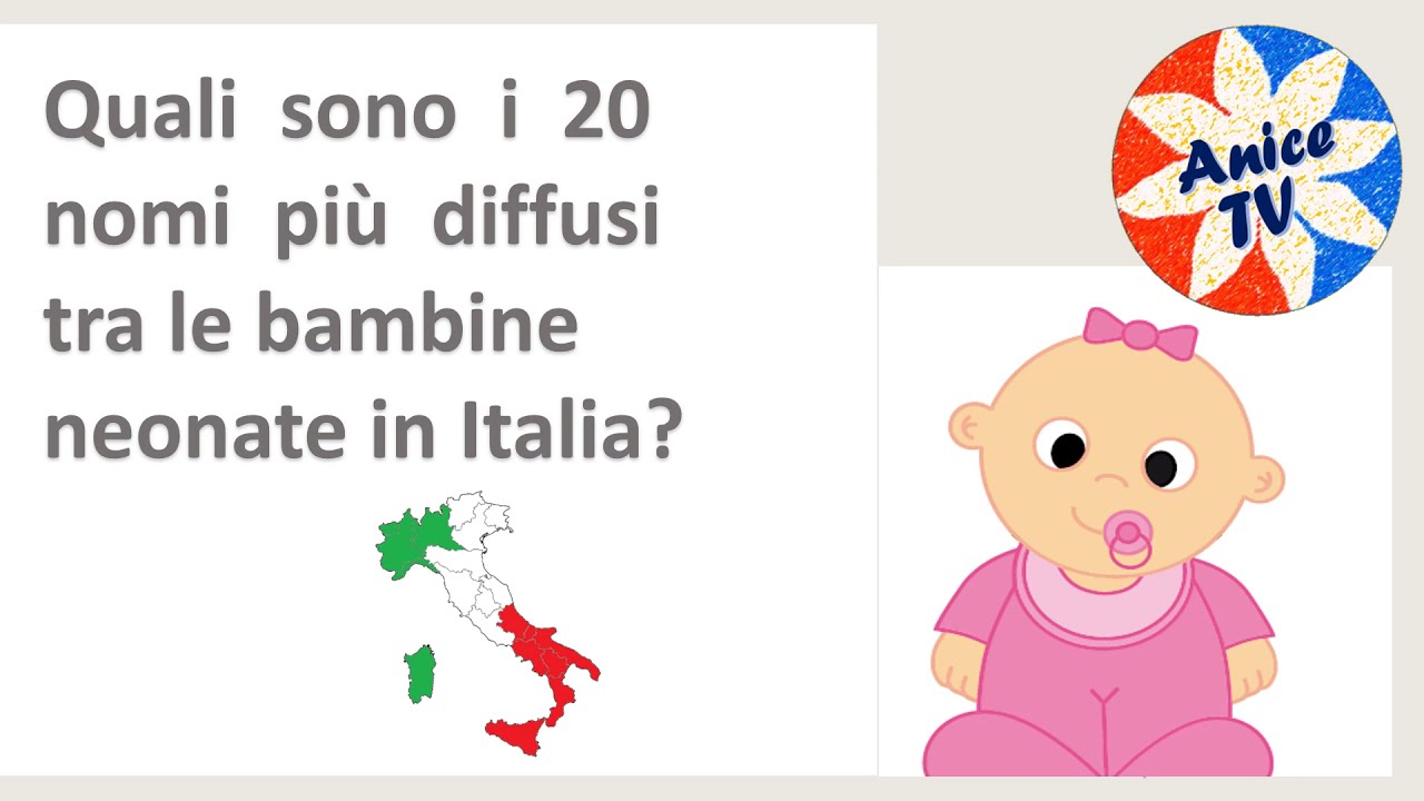 Quali sono i  20 nomi più diffusi tra le bambine in Italia?
