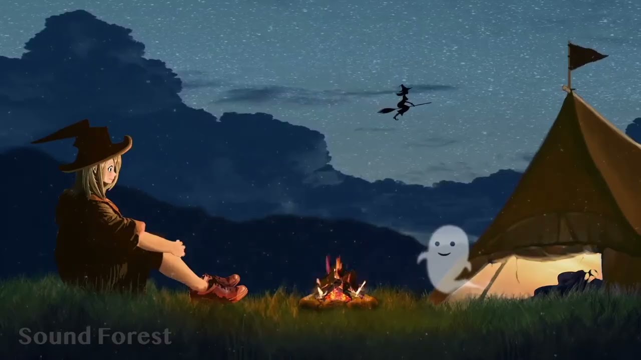 【白噪音】篝火夜晚環境音｜露營火焰聲・助眠放鬆・專注背景音
