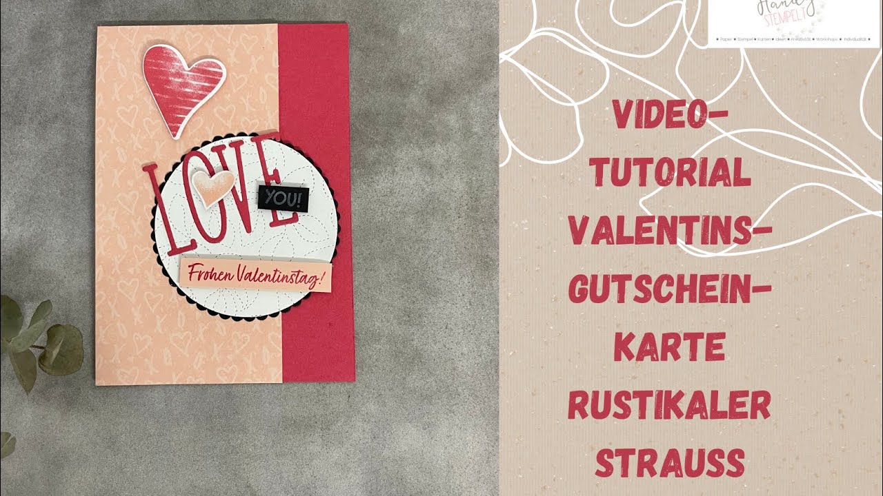 Valentins-Gutscheinkarte &bdquo;Rustikaler Strau&szlig;&ldquo;