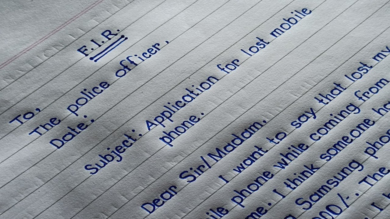 Application for Lost of Mobile Phone | How to Write FIR @JSTOPICSTUDY