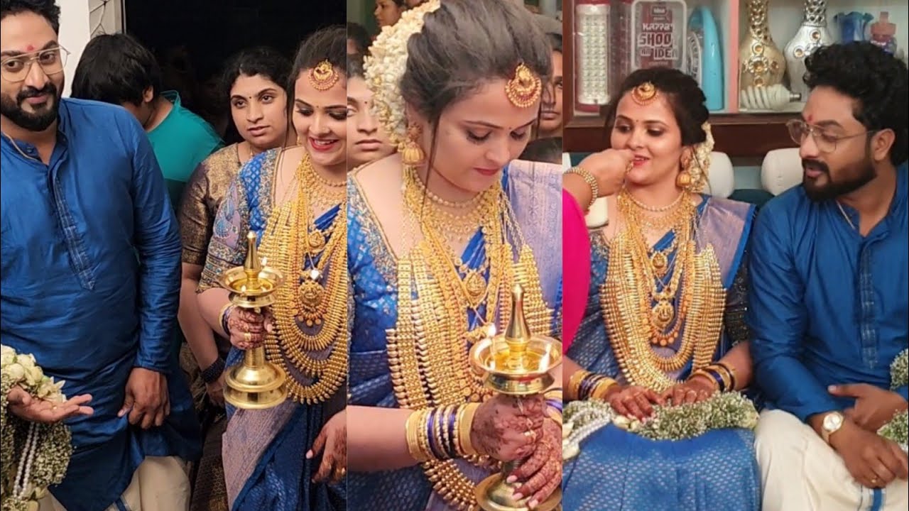 വലത് കാൽ വെച്ച് കാവേരി ജിത്തുന്റെ വീട്ടിലേക്ക് | Mounragam Serial Fame Jithu Venugopal Marraiage